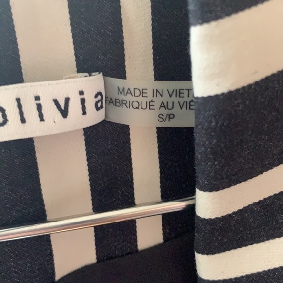 Alice + Olivia Neta Striped Oversized Open-Front Blazer Black & Ivory Size Small - Picture 10 of 10